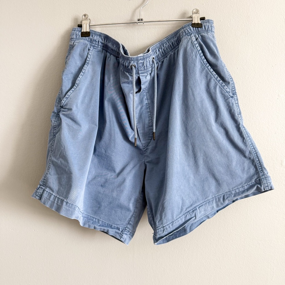 American Eagle Flex Shorts Mens Large Blue Elastic Waist Drawstring Casual